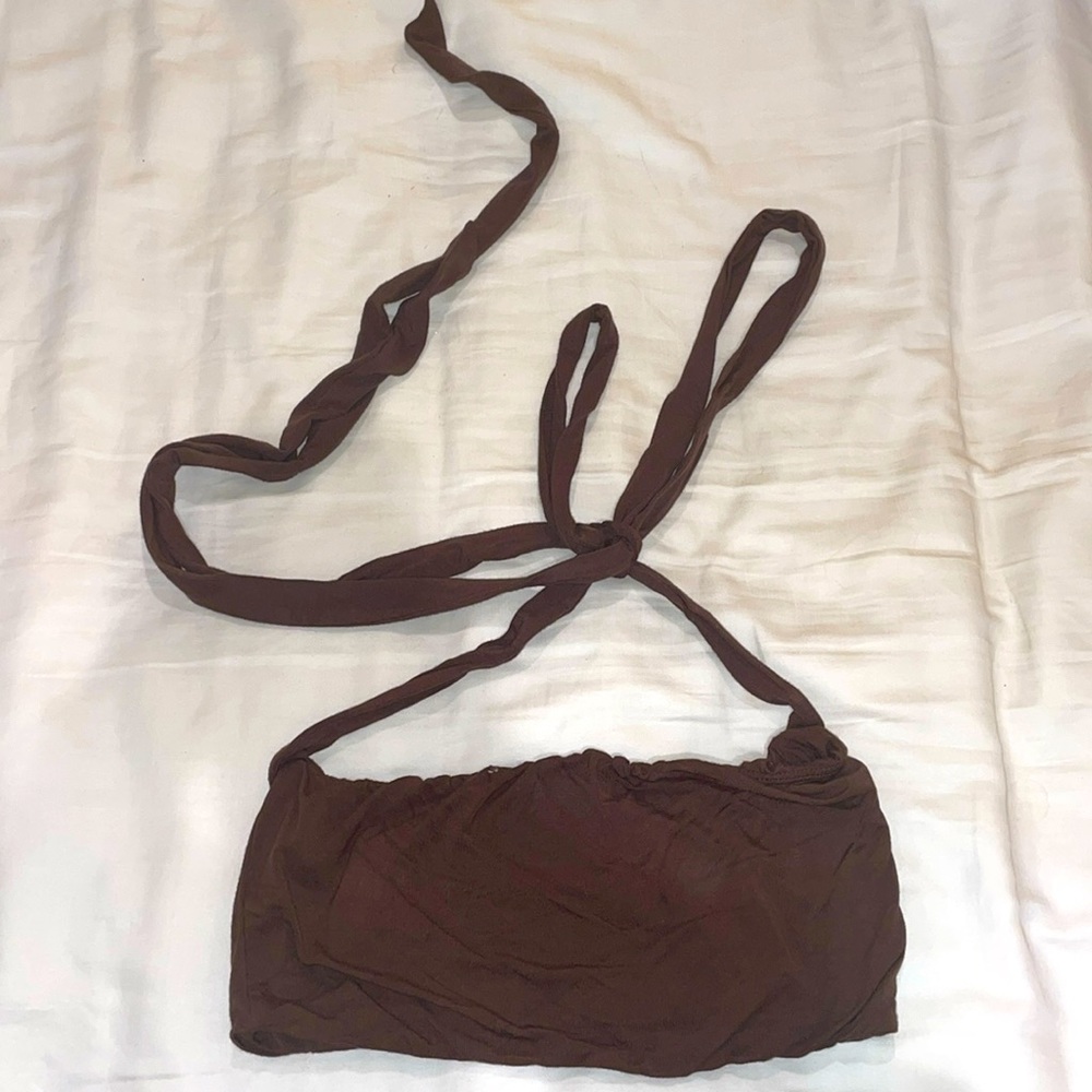 Brown tie top